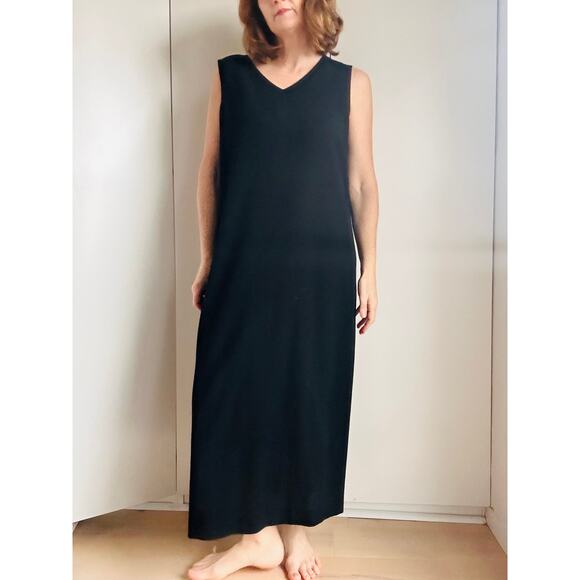 Eileen Fisher Black Tank dress Wool Blend Size Medium Classic Minimalist Style - Picture 1 of 12